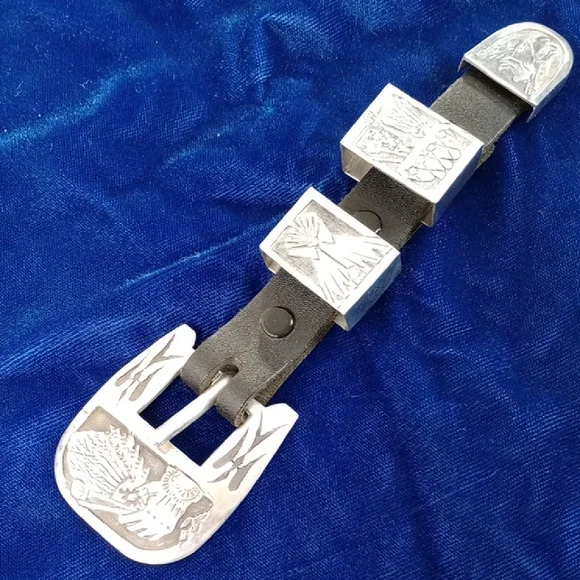 Navajo Harvest Sterling Silver Range Belt Set Signed - Picture 1 of 16